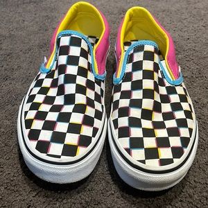 Multi color checkered Vans